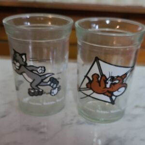 Cartoon Character Tom & Jerry Glass Tumbler Set - Gray and Brown (111)